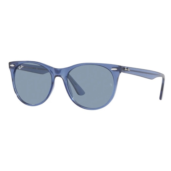 Ray-Ban Transparent Wayfarer II Blue RB2185 Unisex Sunglasses - Picture 1 of 4